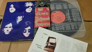 L.  A Guns Hollywood Vampires 1991 Korea Vinyl Lp 12 " W/insert Rg 2264 &roses