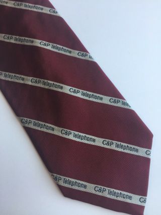 Vintage C&p Telephone Co.  Givenchy Silk Tie Chesapeake & Potomac Bell Systems