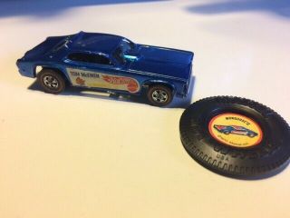 Hot Wheels Redline Mongoose Ii Funny Car Metallic Blue With Button 1971