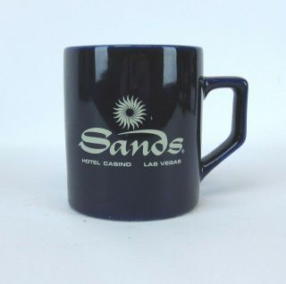 Vintage Sands Hotel Casino Las Vegas Coffee Mug Cup Cobalt Blue