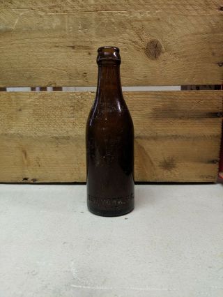 Coca - Cola 1910 - 1915 Root Straight Side Amber Bottle,  York N.  Y. 2