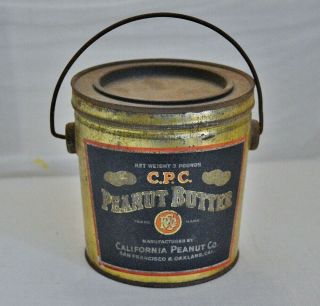 Antique C.  P.  C Peanut Butter Tin Pail Advertising