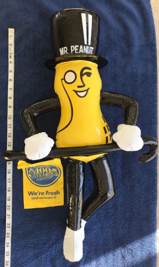 Vintage Planters Mr Peanut 100 Year Inflatable Blowup Figure Doll 24 " Tall Mip