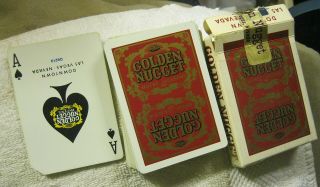 Golden Nugget Las Vegas Nevada Vintage Casino Playing Cards Clipped,  Box,  2 Jokers
