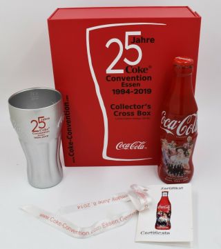 Only 100 Made 2019 25th Coca Cola Convention Germany Glass & Bottle Box Set