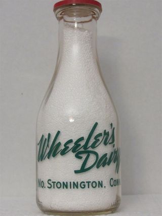 Trpq Milk Bottle Wheeler Dairy Farm North Stonington Ct London County Jersey