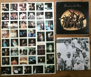 Wings Band On The Run,  Poster,  Inner Uk 1st Press Vinyl Paul Mccartney Beatles
