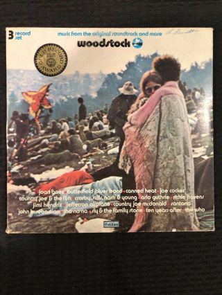 Woodstock 1970 3 Lp Set Jimi Hendrix The Who Csn&y Cotillion Sd3 - 500 Vg
