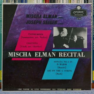 Mischa Elman Recital - Vitali Ciaccona / London Ll 1631 Mono 1e/2e Ed1
