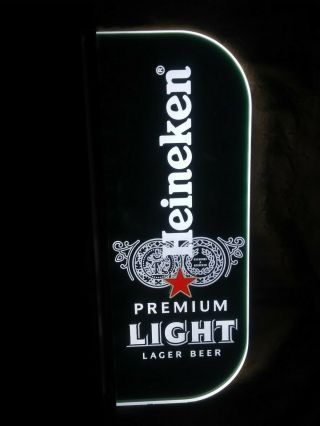Heineken Beer Sign Led Light Edge - Lit Stand Or Hang 17x8 " 2006 Everbrite
