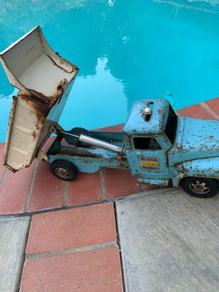 Vintage Buddy L Hydraulic Dump Truck,  Pressed Steel Toy,  Finger Tip Steer 2