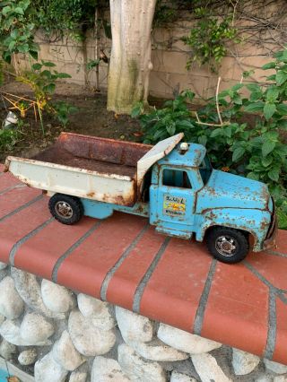 Vintage Buddy L Hydraulic Dump Truck,  Pressed Steel Toy,  Finger Tip Steer 4