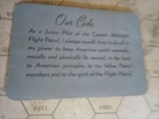 Captain Midnight Flight Patrol Membership Card,  1940,  Skelly Oil 3
