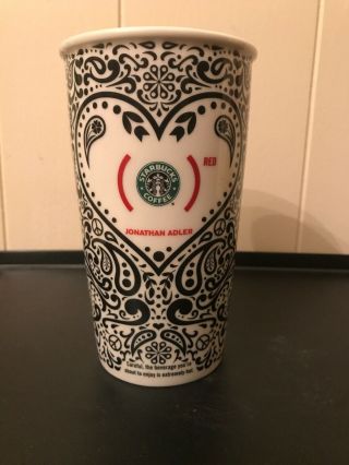 Starbucks - Jonathan Adler - Red - 12 Oz - Coffee Tumbler Travel Mug Cup - 2010