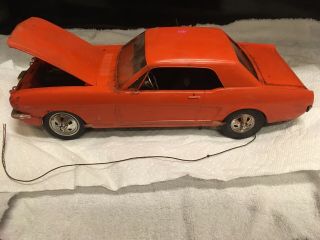 Vintage Wen Mac 1966 Orange Mustang Gas Powered Toy Car For Restoration
