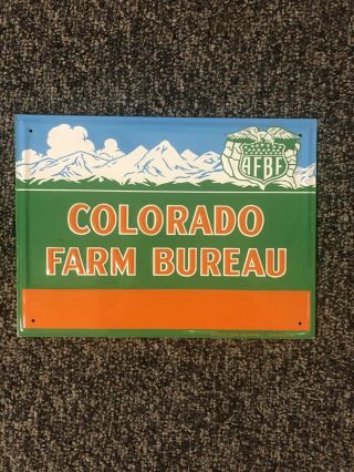 Vintage Colorado Farm Bureau Member Metal Tin Sign Nos