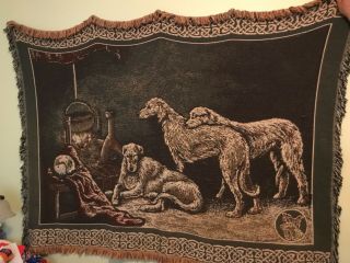 Irish Wolfhound Tapestry 54” X 72”.  Old Been Hanging On Wall