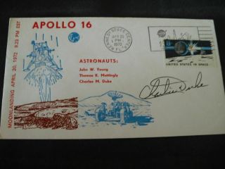 Apollo 16 Moonlandingcover Orig.  Signed Charly Duke,  Space