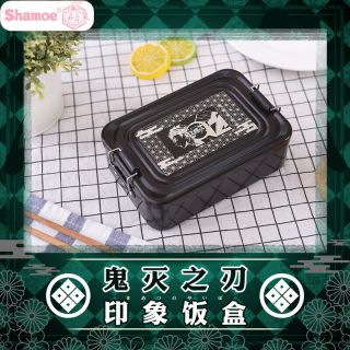 Demon Slayer: Kimetsu No Yaiba Lunch Box Oblong Metal Bento Box Holiday Gift Cos