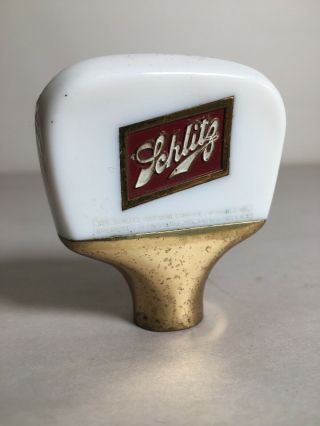 Vintage Schlitz Porcelain Beer Tap Handle 2.  25” 5