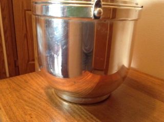 Vintage Gorham Silverplate Ice Bucket With Hinged Lid And Glass Liner 4