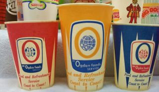 40 vintage wax coated paper drink coffee cups various restaurants Burger King, 3