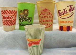 40 vintage wax coated paper drink coffee cups various restaurants Burger King, 8