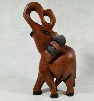 Vtg 9 " Congo Elephant Wood Sculpture Statue Hand Carved 1978 Kinchasa