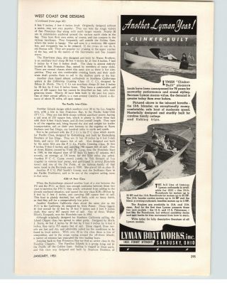 1951 Paper Ad Lyman Boat Motor Boat18 