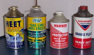 Set Of 4 Automotive Additive Cone Top Cans