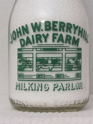 Trpq Milk Bottle John W Berryhill Dairy Farm Charlotte Nc Location? Milk Parlor
