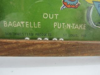 1930s Northwestern Products POOSH - M - UP JR Table - Top Pinball Baseball Arcade Game 4