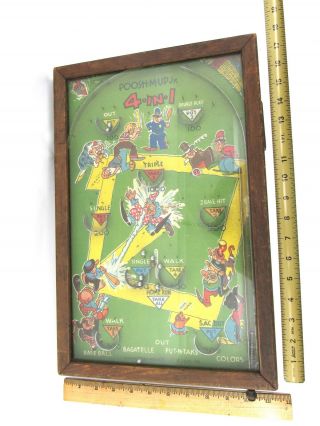 1930s Northwestern Products POOSH - M - UP JR Table - Top Pinball Baseball Arcade Game 7