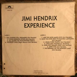 JIMI HENDRIX EXPERIENCE ELECTRIC LADYLAND RARE URUGUAY DIFF.  COVER UNIQUE 2