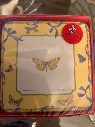 Pimpernel Lynn Chase Designs Butterfly Coasters In Package Set Of 6 England