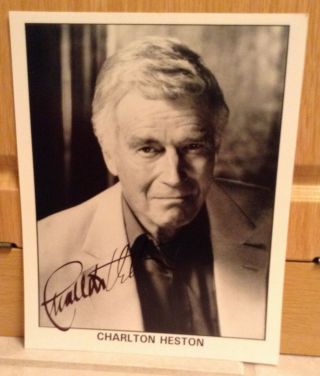 Autographed Charlton Heston Promo Picture.  Not A Reprint.  Signed In L.  A.
