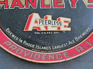 Hanley ' s Peerless Ale Beer tray Bulldog James Hanley Company Providence R.  I. 5