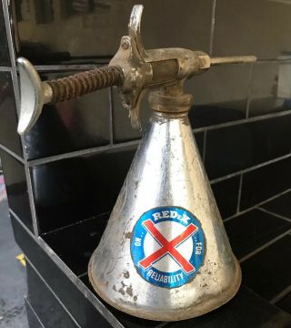 Redex Oil Dispenser Rare Embossed Vintage Australian Tin