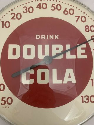 Vintage Double Cola Round Thermometer 12 " Advertising 495a