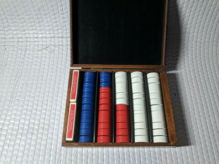 Vintage Rare Poker Chip Set With Pop - Up Chips (autopoint Company) Chicago Usa
