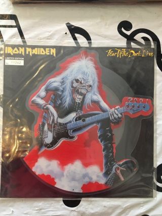 Iron Maiden Fear Of The Dark 7” Shaped Picture Disc Rare Misspressing