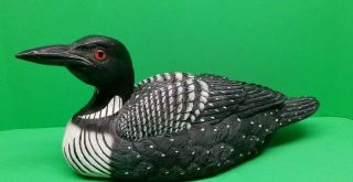Decorative Wooden Loon Decoy 12 " Long Weights 2lb 6oz Nicely Detailed