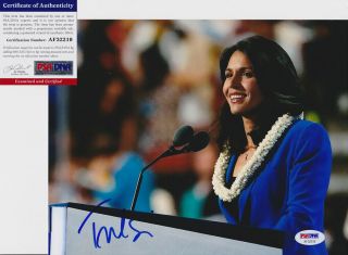 Tulsi Gabbard Hawaii President 2020 Signed Autograph 8x10 Photo Psa/dna 6