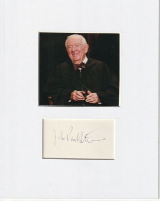 John Paul Stevens Signed Matted With Photo Frame Size 8x10 11/18
