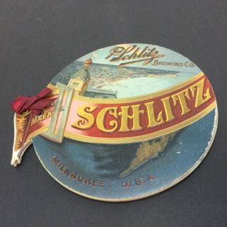 Schlitz Beer Cardboard Sign Booklet Book Litho Rare Old Vintage Antique Lager
