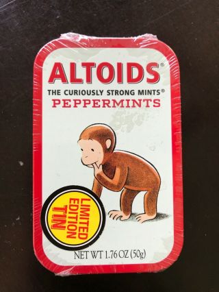 Vintage Limited Edition Curious George Monkey Altoids Container In Pack
