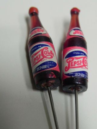 Rare Pepsi Cola Double Dot Miniature Bottle Hat Pins