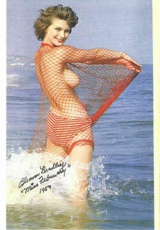 02/1959 Playboy Playmate Eleanor Bradley Non - Nude Signed Print Sexy Autograph