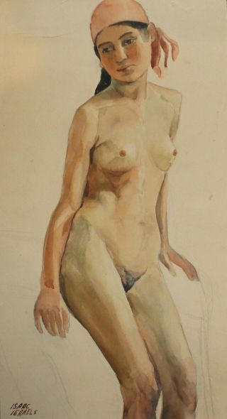 Antique Dutch Impressionist Painting Nude Woman Portrait Signed Isaac Israels