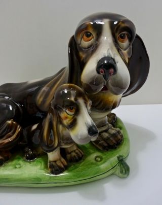 Vintage Ceramic Basset Hound Dogs,  Italian 2